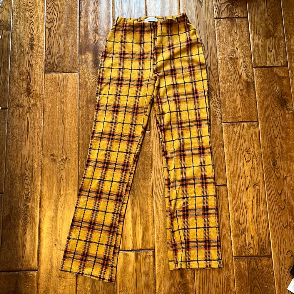 XS Urban Outfitters Yellow Plaid Pants
